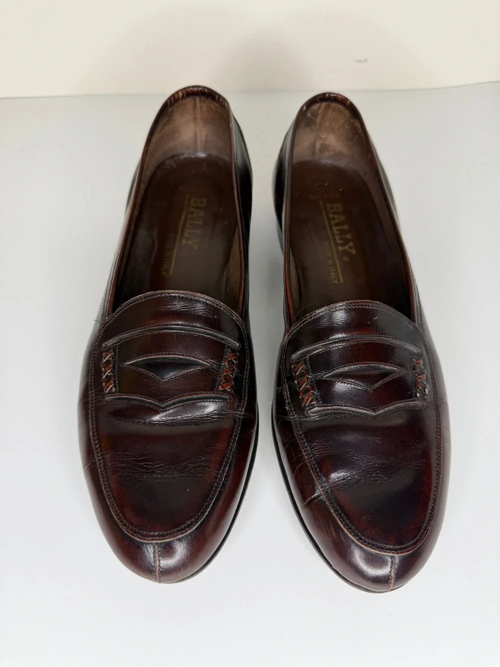 Bally Penny Loafers Dress Shoes Men’s Size 9M Brown Leather Made In Italy